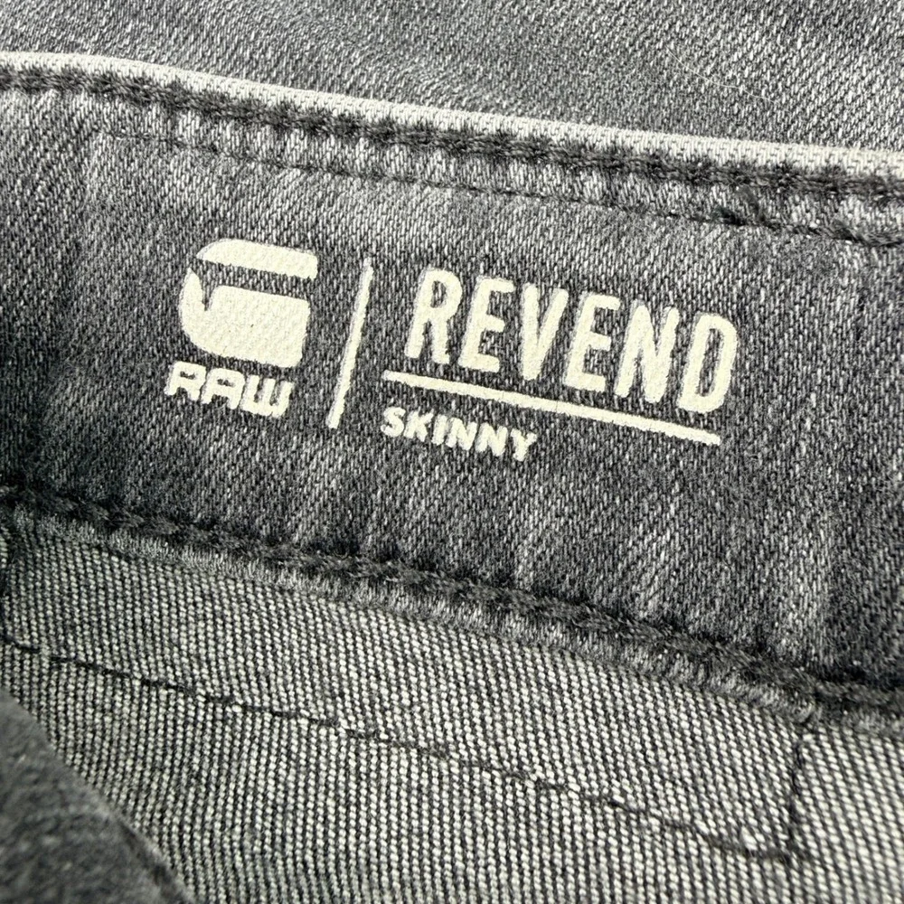 G Star Raw‎ Revend Skinny Fit Distressed Grey Mens Jeans Size 38x35